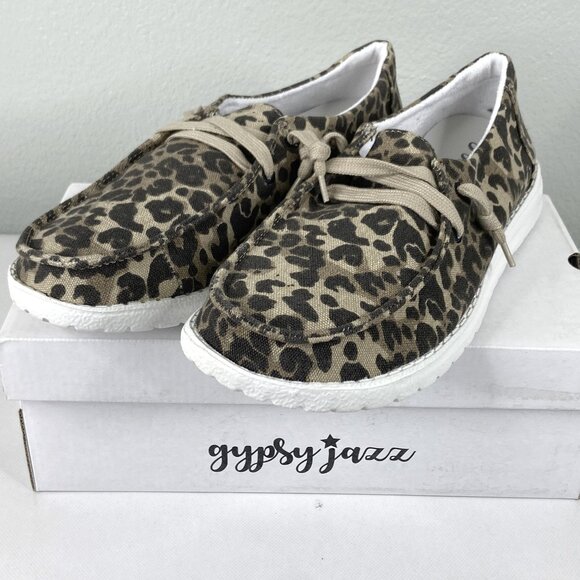 Gypsy Jazz Shoes - Gypsy Jazz Encore Leopard Print Slip On Shoe